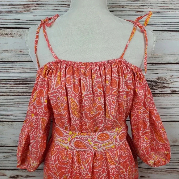 NWT Cleobella Womens Medium Blossom Print Violet Midi Boho Off Shoulder Dress - Picture 8 of 10